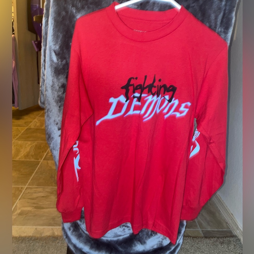 MEDIUM | Juice Wrld 999 Brand | Fighting Demons Album Red Long Sleeve Tee